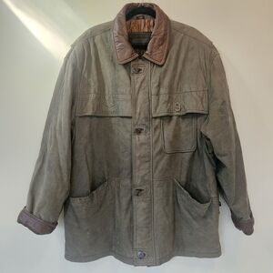 Vintage Winlit 1969 Bomber Jacket Mens Large Genuine Leather Suede Jacket Coat